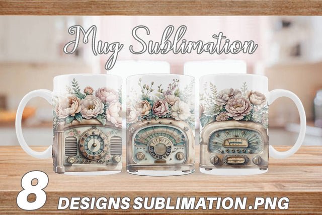 Mug Wrap Antique Radio Sublimation artnoy 