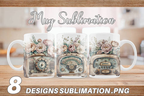 Mug Wrap Antique Radio Sublimation artnoy 