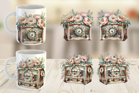 Mug Wrap Antique Radio Sublimation artnoy 