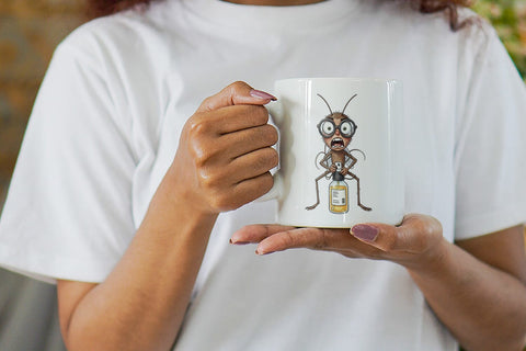 Mug Wrap Anxious Beach Bug Watercolor Sublimation artnoy 