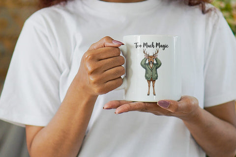 Mug Wrap Anxious Fawn Forest Hygge Watercolor Sublimation artnoy 