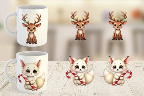 Mug Wrap Arctic Antics Holiday Vintage Polar Animals Sublimation artnoy 