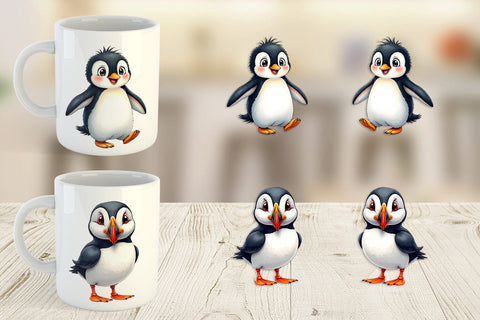 Mug Wrap Arctic Cuties Watercolor Sublimation artnoy 