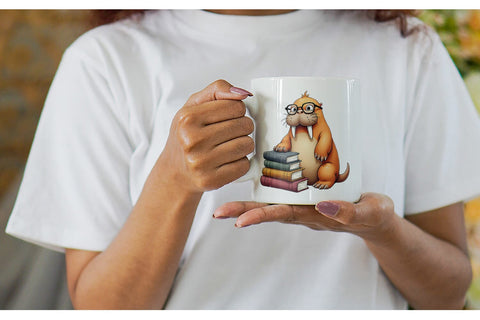 Mug Wrap Arctic Cuties Whimsical Watercolor Sublimation artnoy 