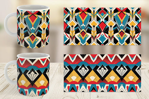 Mug Wrap Art Deco Pattern Sublimation artnoy 