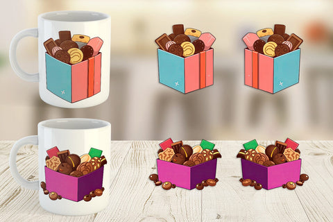 Mug Wrap Assorted Chocolate Box Sublimation artnoy 