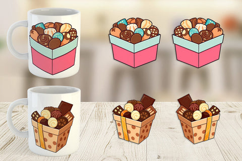 Mug Wrap Assorted Chocolate Box Sublimation artnoy 