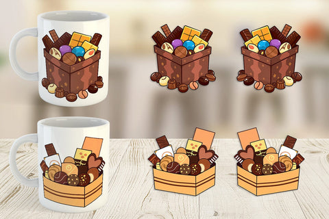 Mug Wrap Assorted Chocolate Box Sublimation artnoy 