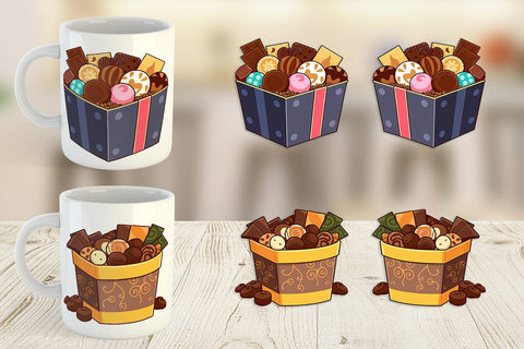 Mug Wrap Assorted Chocolate Box Sublimation artnoy 
