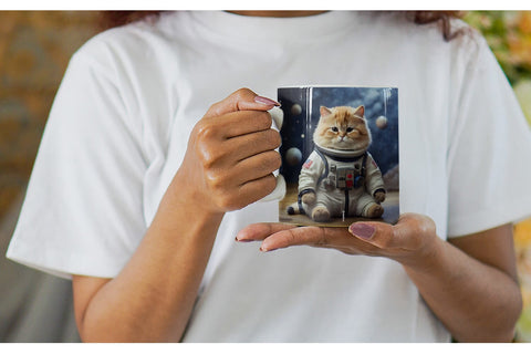 Mug Wrap Astronaut Cat Sublimation artnoy 