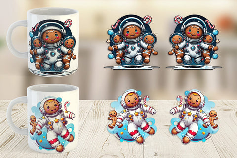 Mug Wrap Astronaut Gingerbread Sublimation artnoy 