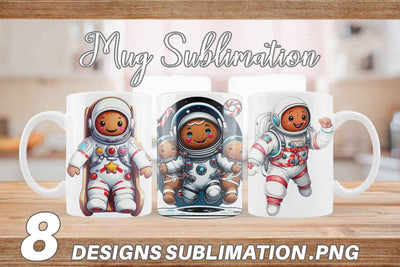 Mug Wrap Astronaut Gingerbread Sublimation artnoy 