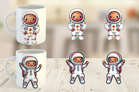 Mug Wrap Astronaut Gingerbread Sublimation artnoy 