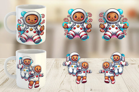 Mug Wrap Astronaut Gingerbread Sublimation artnoy 