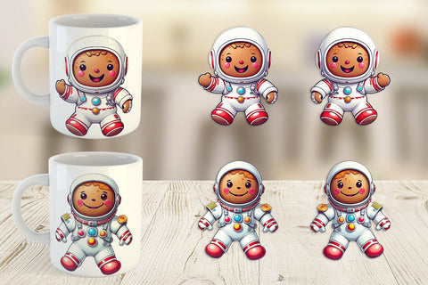 Mug Wrap Astronaut Gingerbread Sublimation artnoy 