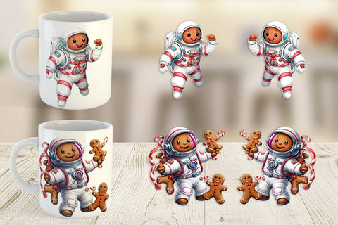 Mug Wrap Astronaut Gingerbread Sublimation artnoy 