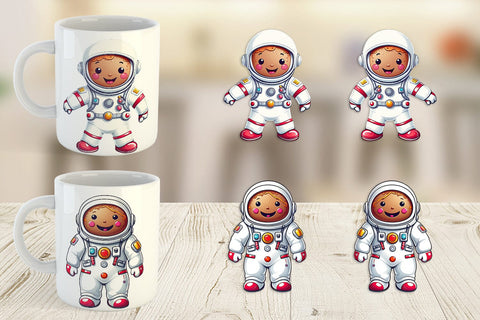 Mug Wrap Astronaut Gingerbread Sublimation artnoy 