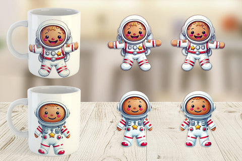 Mug Wrap Astronaut Gingerbread Sublimation artnoy 