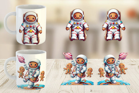 Mug Wrap Astronaut Gingerbread Sublimation artnoy 