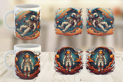 Mug Wrap Astronaut Illustration Sublimation artnoy 