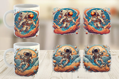 Mug Wrap Astronaut Illustration Sublimation artnoy 
