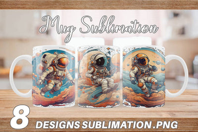 Mug Wrap Astronaut Illustration Sublimation artnoy 
