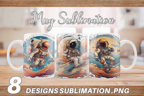 Mug Wrap Astronaut Illustration Sublimation artnoy 