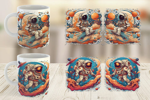 Mug Wrap Astronaut Illustration Sublimation artnoy 