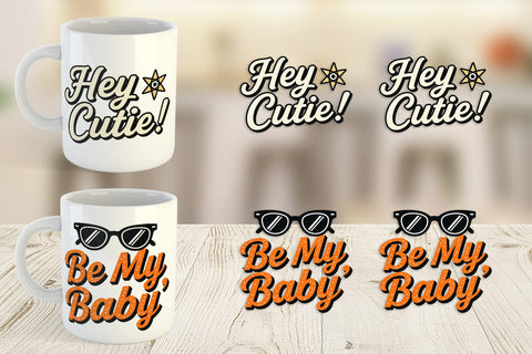 Mug Wrap Atomic Love 50s Valentine Quotes Sublimation artnoy 