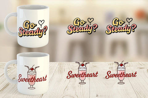 Mug Wrap Atomic Love 50s Valentine Quotes Sublimation artnoy 