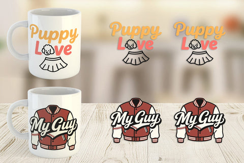 Mug Wrap Atomic Love 50s Valentine Quotes Sublimation artnoy 