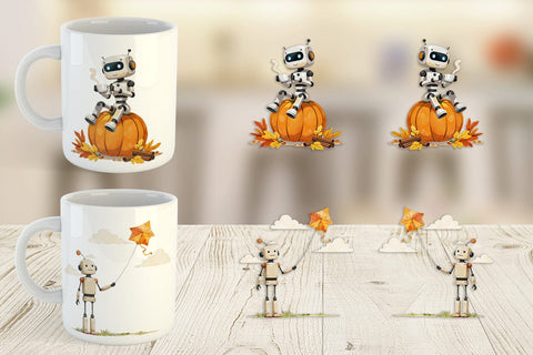 Mug Wrap Autumn Bot Friends Sublimation artnoy 
