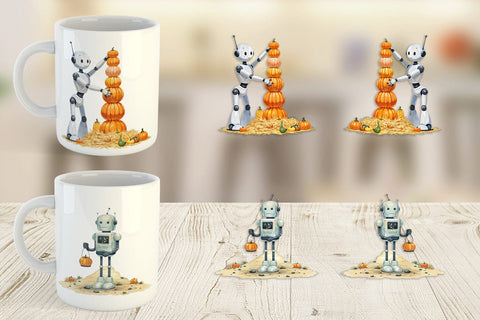 Mug Wrap Autumn Bot Friends Sublimation artnoy 