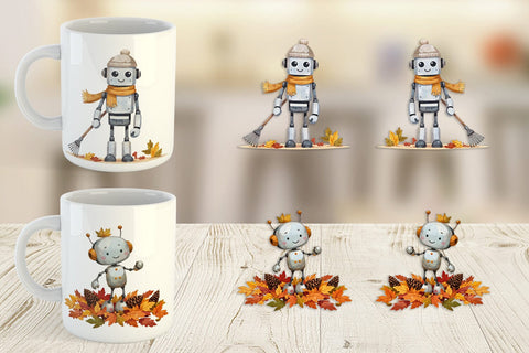 Mug Wrap Autumn Bot Friends Sublimation artnoy 