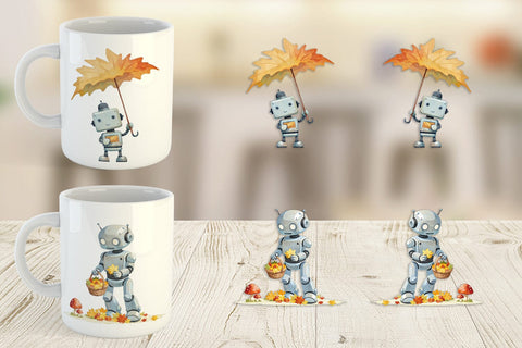 Mug Wrap Autumn Bot Friends Sublimation artnoy 