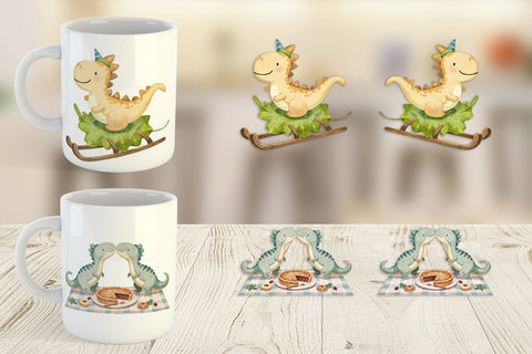 Mug Wrap Autumn Dino Friends Sublimation artnoy 