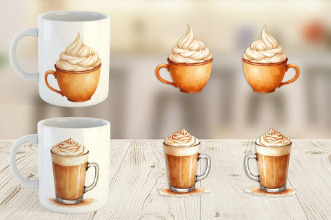 Mug Wrap Autumn Drinks Sublimation artnoy 