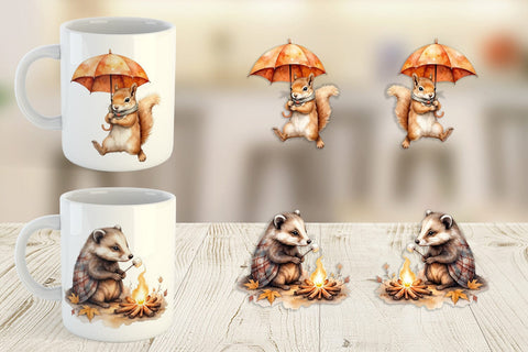 Mug Wrap Autumn Forest Cuties Sublimation artnoy 