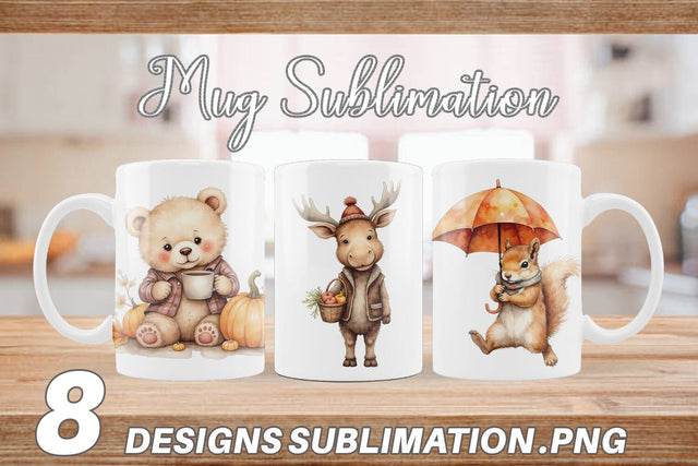 Mug Wrap Autumn Forest Cuties Sublimation artnoy 