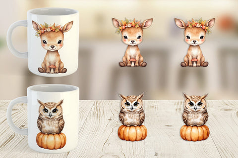 Mug Wrap Autumn Forest Cuties Sublimation artnoy 