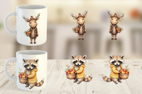 Mug Wrap Autumn Forest Cuties Sublimation artnoy 
