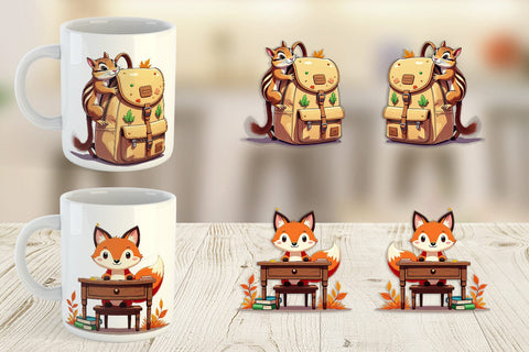 Mug Wrap Autumn Forest School Sublimation artnoy 