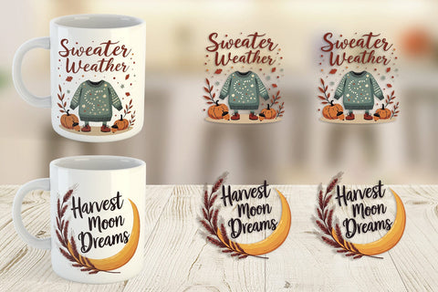 Mug Wrap Autumn Glow Quotes Sublimation artnoy 