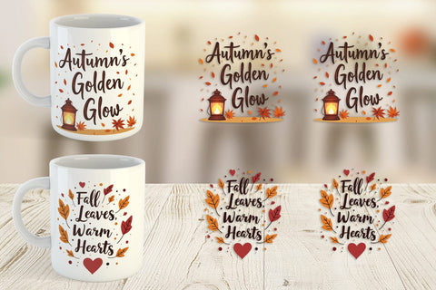 Mug Wrap Autumn Glow Quotes Sublimation artnoy 