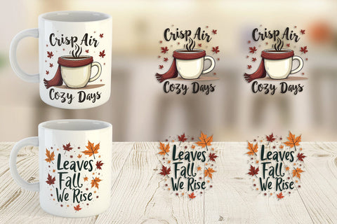 Mug Wrap Autumn Glow Quotes Sublimation artnoy 