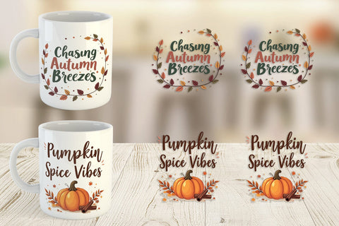 Mug Wrap Autumn Glow Quotes Sublimation artnoy 