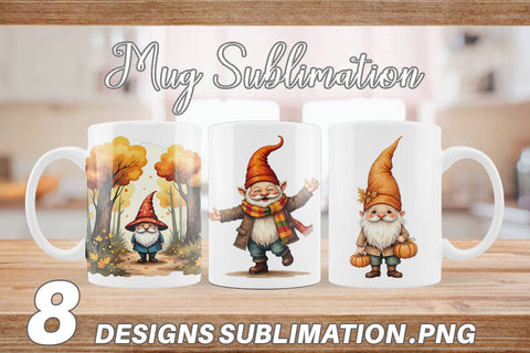 Mug Wrap Autumn Gnome Friends Sublimation artnoy 