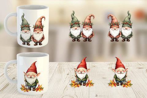 Mug Wrap Autumn Gnome Friends Sublimation artnoy 