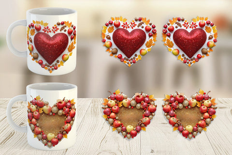 Mug Wrap Autumn Heart Sublimation artnoy 