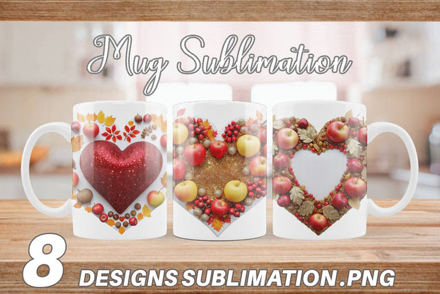 Mug Wrap Autumn Heart Sublimation artnoy 